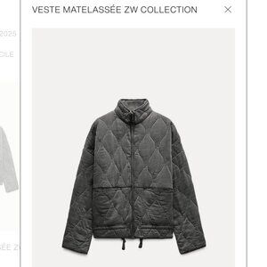 Zara grey quilted jacket size xs